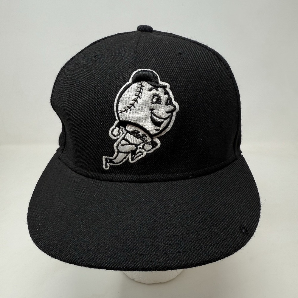 Men's New Era Black New York Mets MLB 59FIFTY Cooperstown Collection Size 7 Hat
